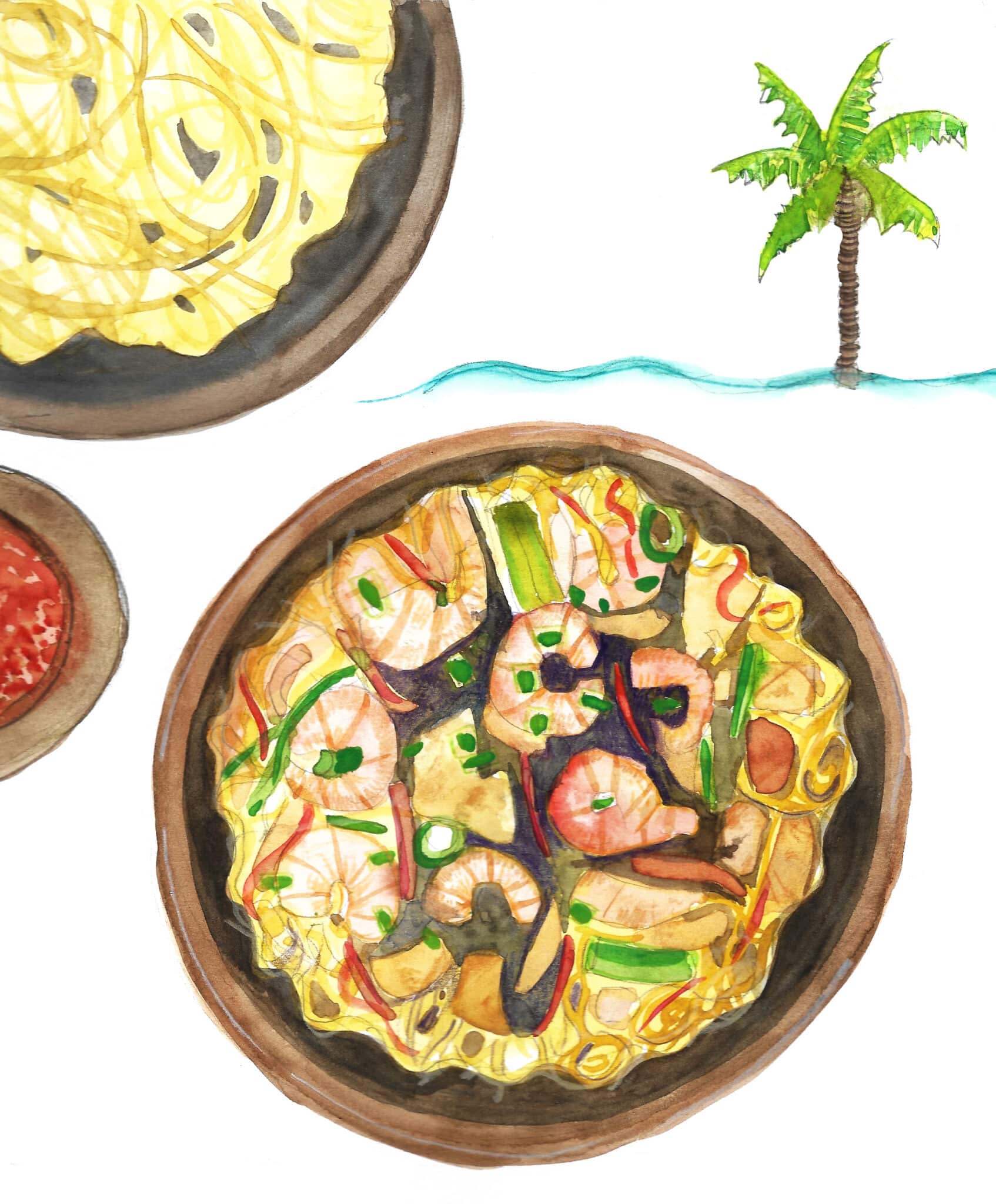 ChaoMein croquis Anne Brisse Salade Thaï